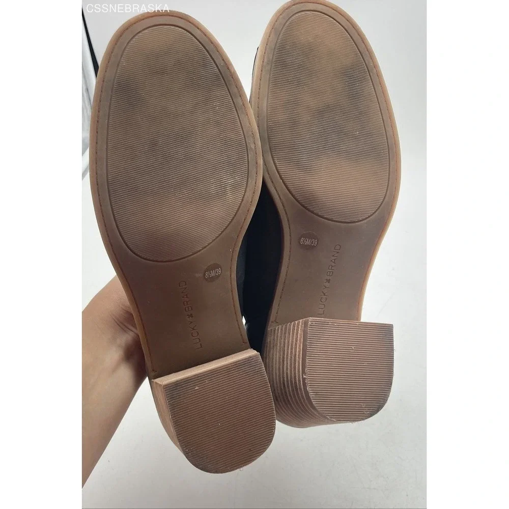 Lucky Brand Black Leather Mule Heels - Size 8.5M‎